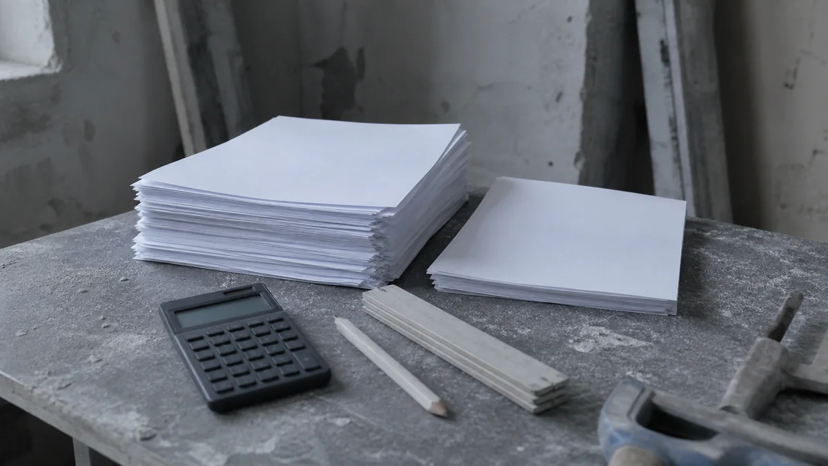 Facture de travaux et devis signé posés côte à côte, avec des lignes de postes supplémentaires entourées au crayon